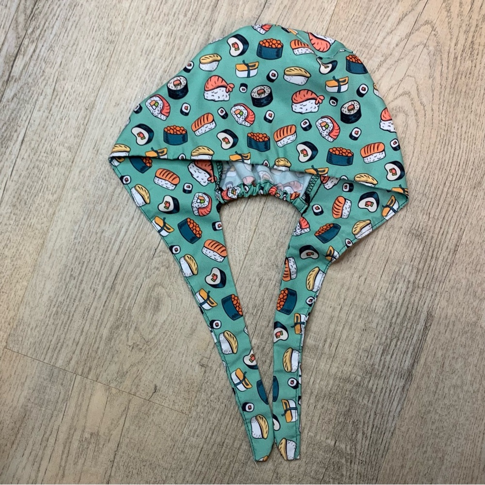 Unisex sushi patterned scrub cap operating scrub cap for sushi lovers one size